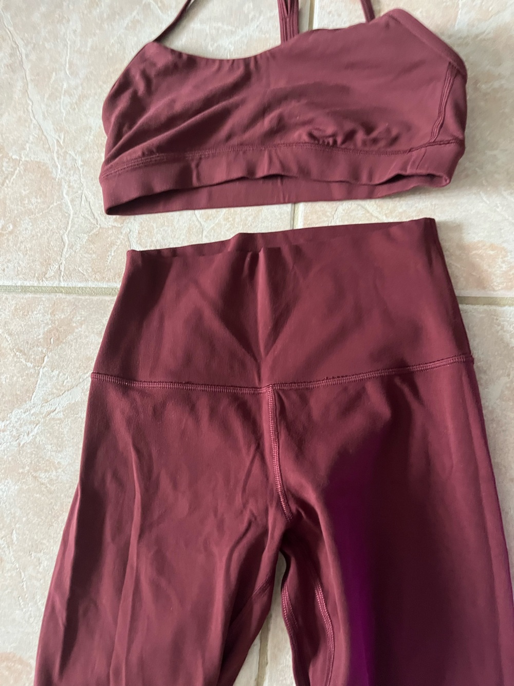 LULULEMON ALIGN 28 Burgundy Athletic Leggings Set Like New